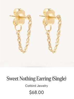 Catbird Sweet Nothing Gold Chain Stud Earring (Single) 14k Yellow Gold